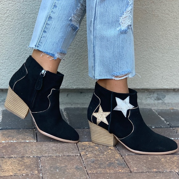 Western Glitter Embellished Suede Ankle Bootie - Picture 8 of 8